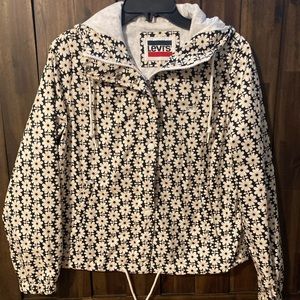 Levi's Women's Daisy Flower Print Rain Jacket Size XS Floral Rain Jacket